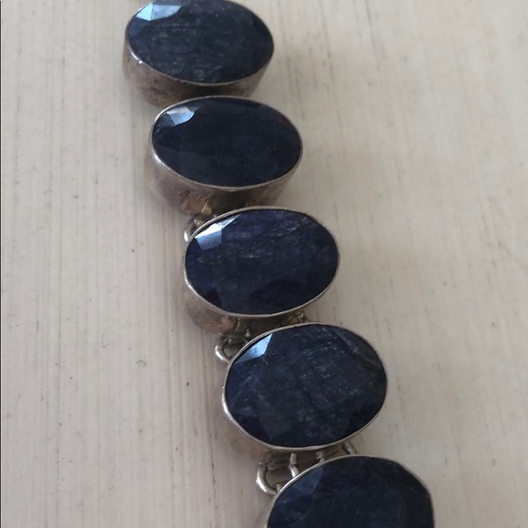 🟡 VINTAGE STERLING/STONE BRACELET - Picture 2 of 8